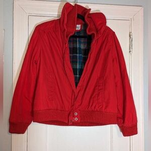 Vintage puffed sleeve red lined jacket